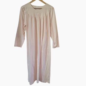 Calida Long Sleeve Nightgown Pink Timeless Cotton Grannycore Cottagecore